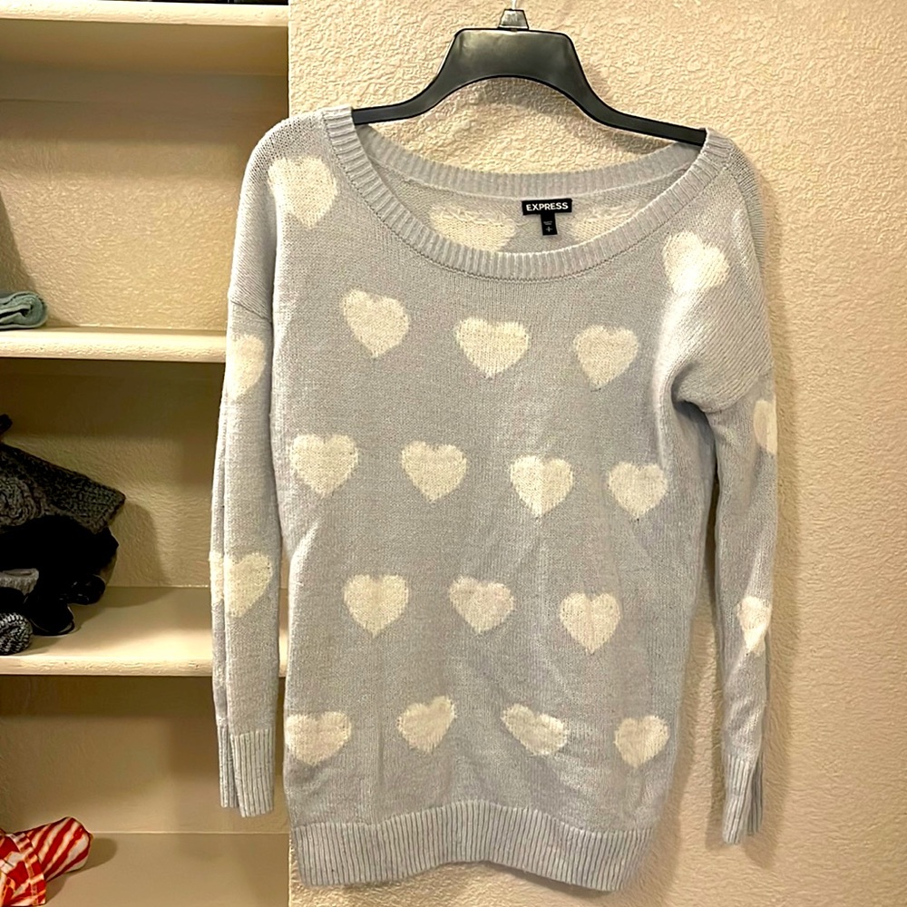 Express valentines heart sweater, size small